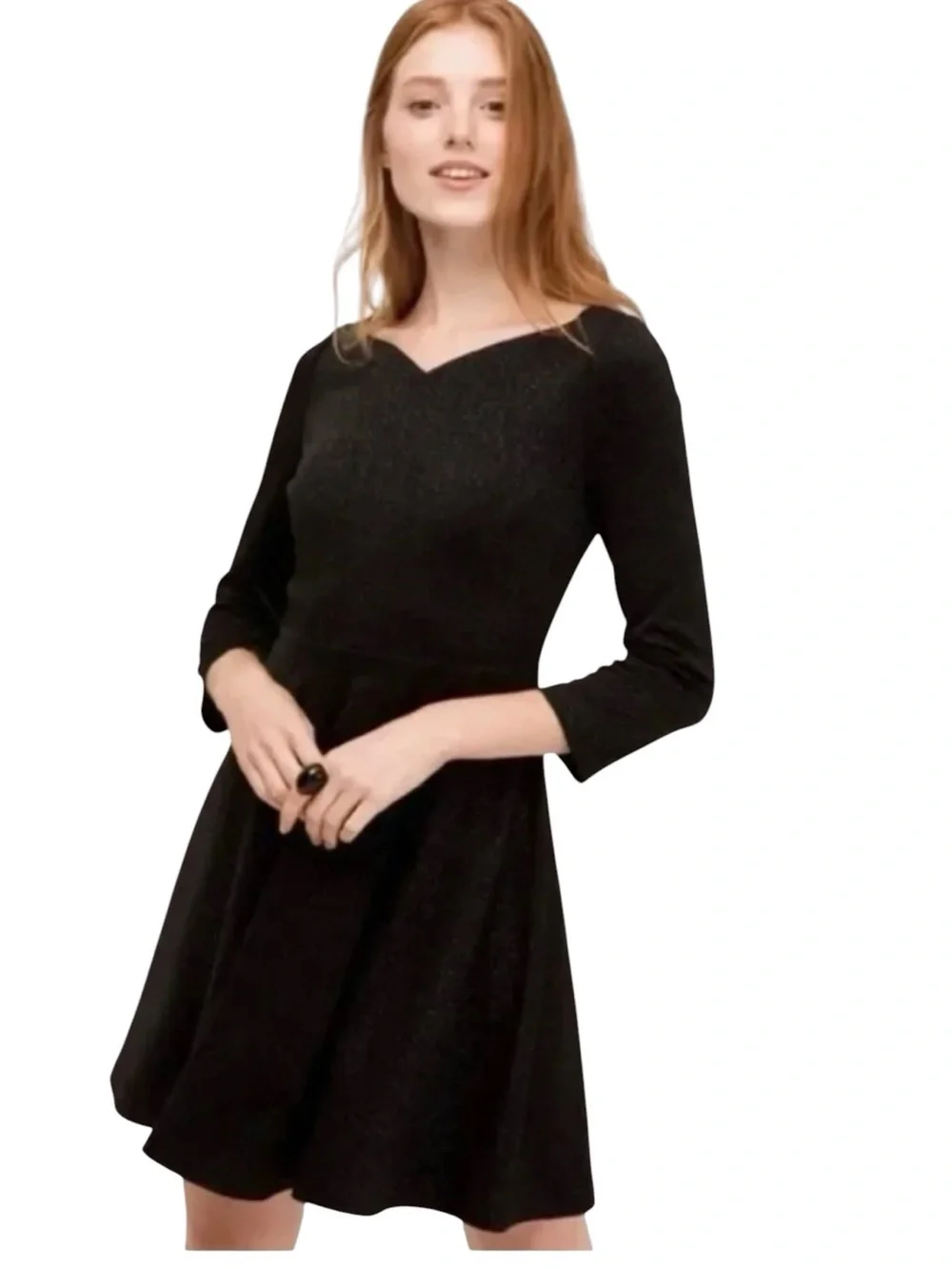kate spade black cocktail dress | Dresses | Kate Spade Sparkle Ponte Skater Sz 2 Sweetheart Fit Flare Lbd New This shift dress is Chest:50 Tulle dress with maxi dress knitted Nicole Scalloped Hem Eyelet